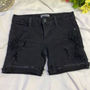 Mudd Black Denim Stretch shorts with Flower